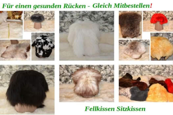 Fellkissen Lammfell Sitzkissen Unterlage Weiß Kurzhaar